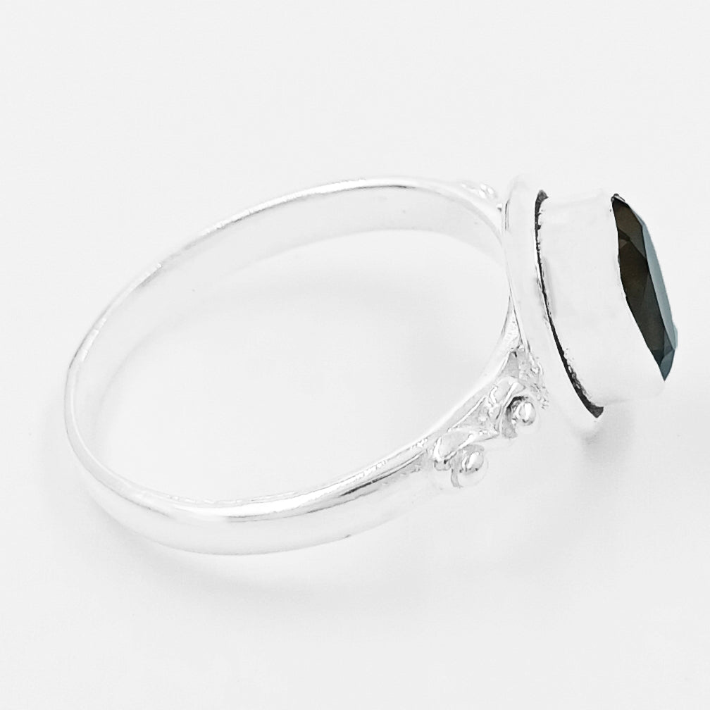 925 Sterling Silver Natural Smoky Quartz Ring