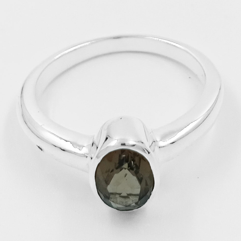 925 Sterling Silver Natural Smoky Quartz Ring