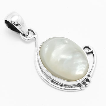 Exquisite Mother of Pearl Pendant - 925 Sterling Silver